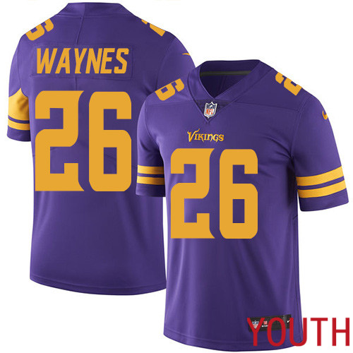Minnesota Vikings #26 Limited Trae Waynes Purple Nike NFL Youth Jersey Rush Vapor Untouchable->youth nfl jersey->Youth Jersey